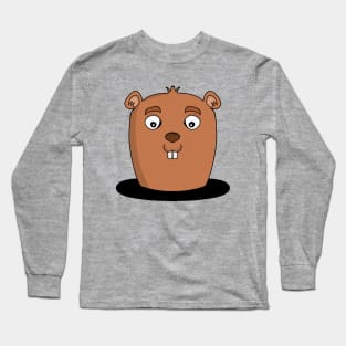 Beaver coming out of a hole Long Sleeve T-Shirt